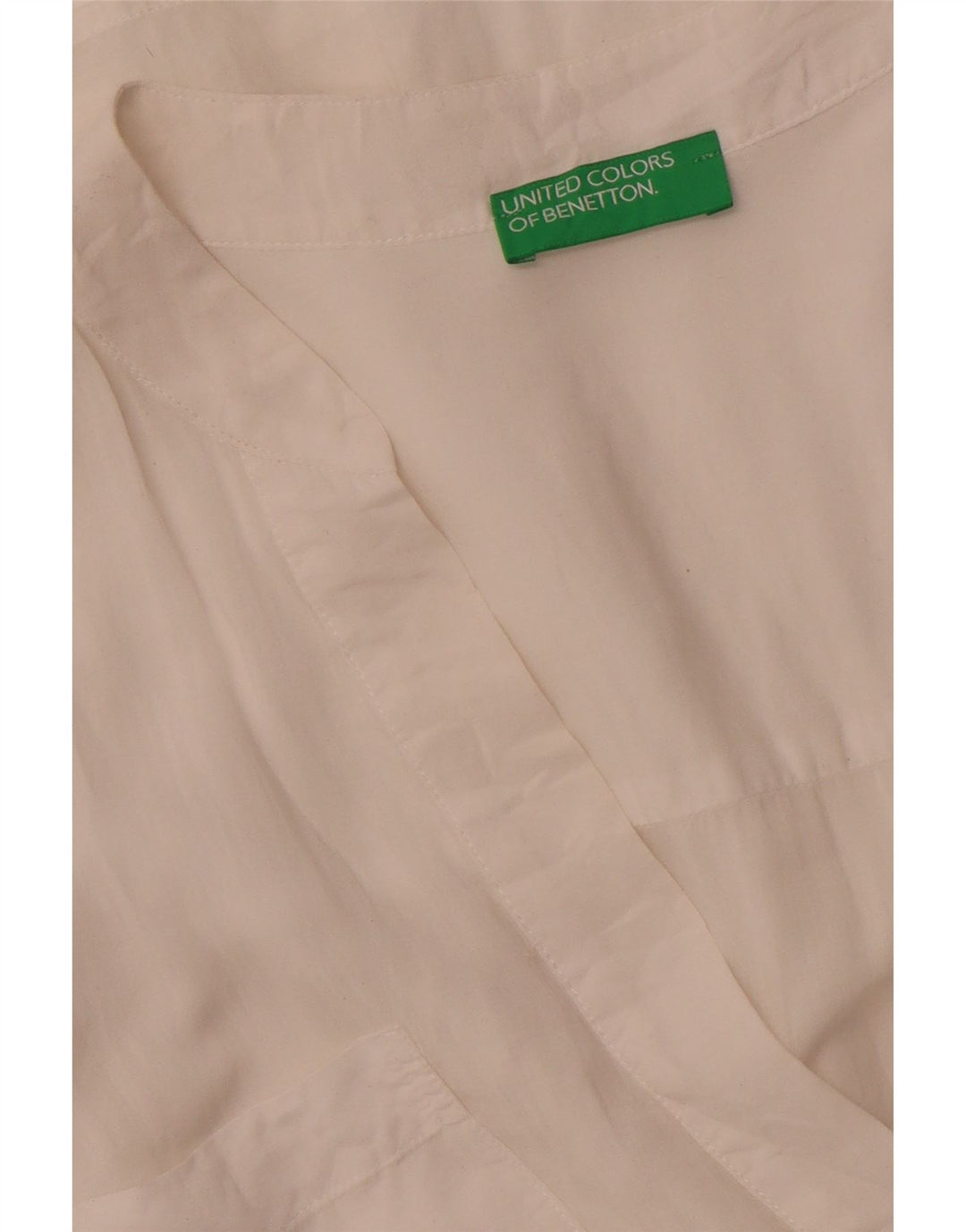 BENETTON Camicetta a maniche lunghe da donna UK 18 XL Bianca