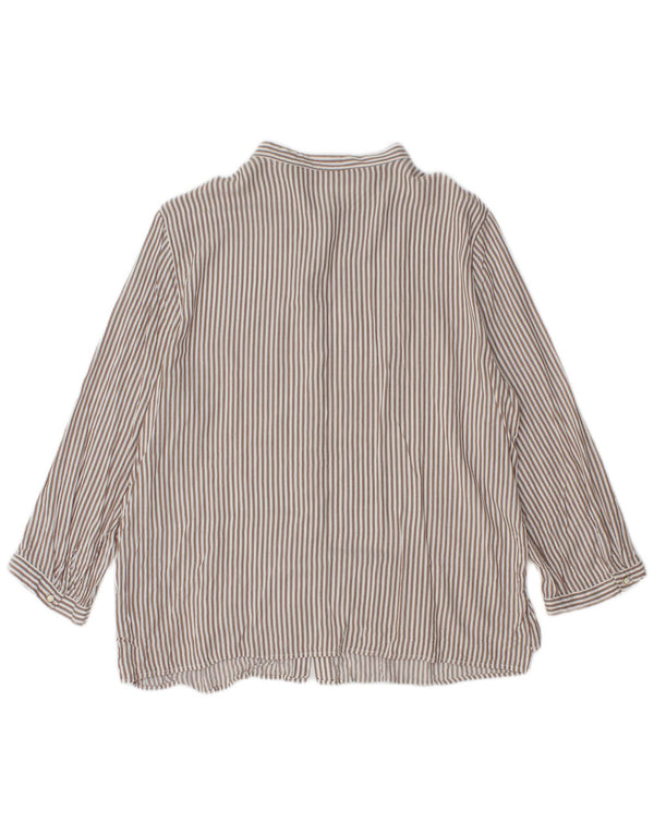 Camicia Zara da donna con maniche a 3/4, UK 14, viscosa gessata marrone grande