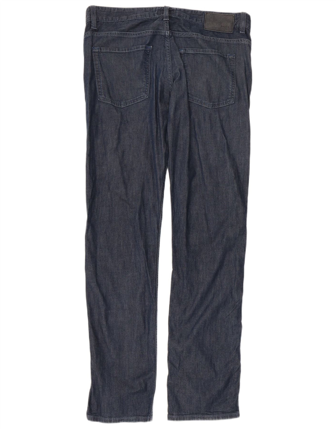 Pantaloni chino dritti da uomo HUGO BOSS W34 L32 cotone blu navy