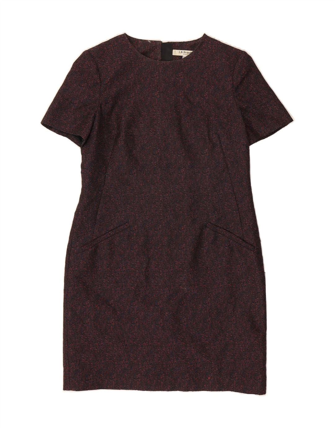 L.K. BENNETT Womens Sheath Dress UK 12 Medium  Grey Flecked Polyester Vintage L.K. Bennett and Second-Hand L.K. Bennett from Messina Hembry 