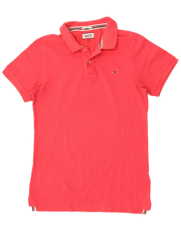 Polo da uomo Tommy Hilfiger grande in cotone rosa