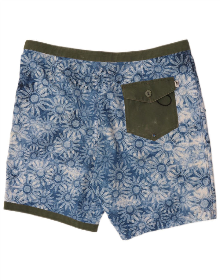Pantaloncini da bagno da uomo Vans grandi in poliestere floreale blu