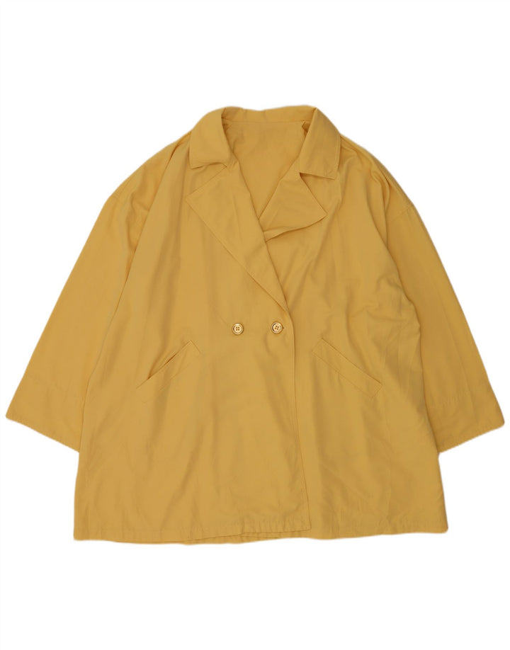 Cappotto doppiopetto oversize da donna vintage UK 22 3XL Giallo