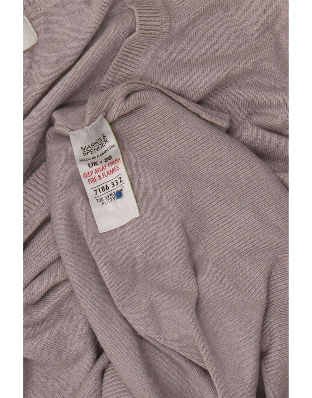 Maglione con scollo a V da donna Marks & Spencer UK 20 2XL Viscosa grigia