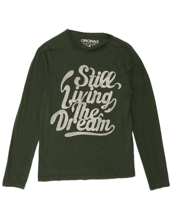 Jack & Jones Top grafico da uomo a maniche lunghe piccolo verde