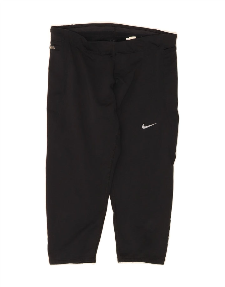 NIKE Womens Dri Fit Capri Tracksuit Trousers UK 8 Small Black Vintage Nike and Second-Hand Nike from Messina Hembry 