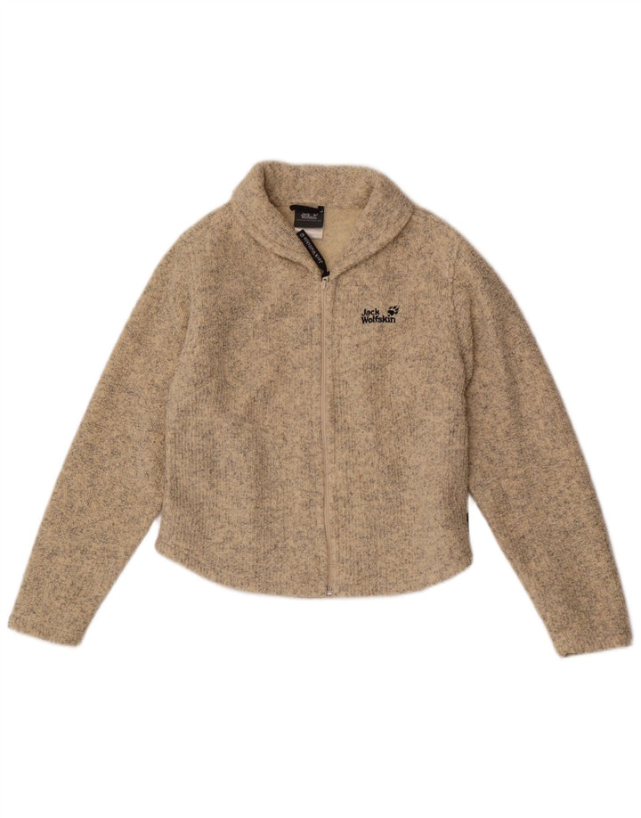 Maglione cardigan da donna Jack Wolfskin UK 10 Piccolo poliestere screziato beige