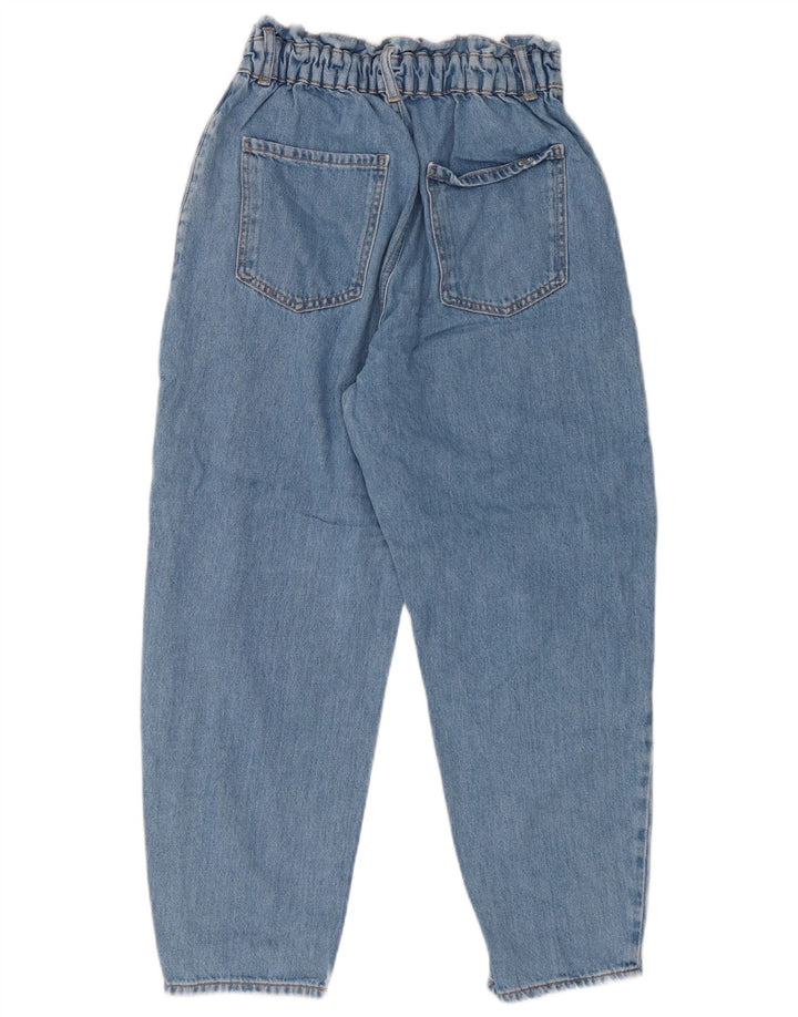 Jeans ZARA da donna a vita alta taglio ampio e corto EU 38 piccolo W28 L25 blu