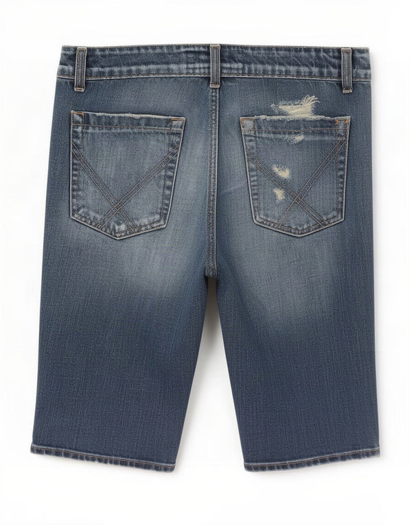 Roy Rogers Mens Distressed Denim Shorts Medium W32 Blue