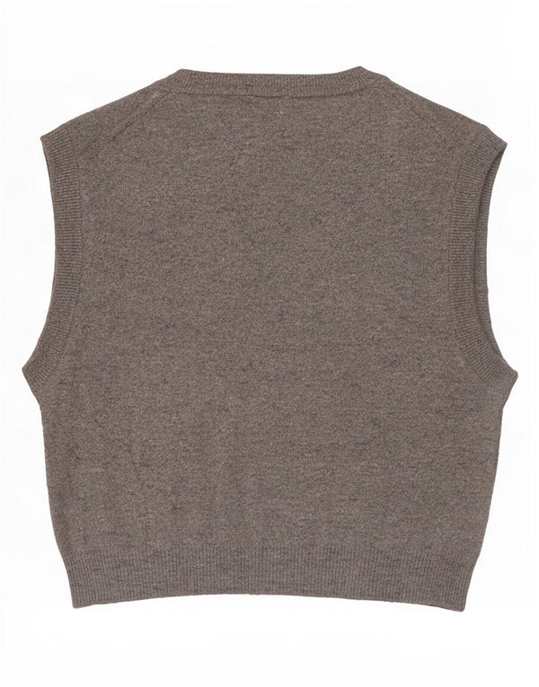 Zara Womens Crop Vest Tank Top UK 10 Small Grey Polyester