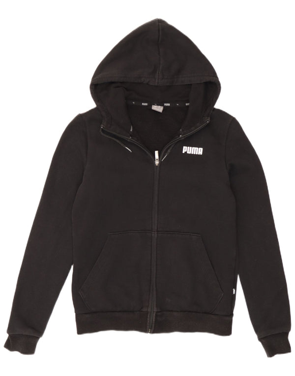 Maglione con cappuccio e zip da donna Puma UK 10 piccolo cotone nero