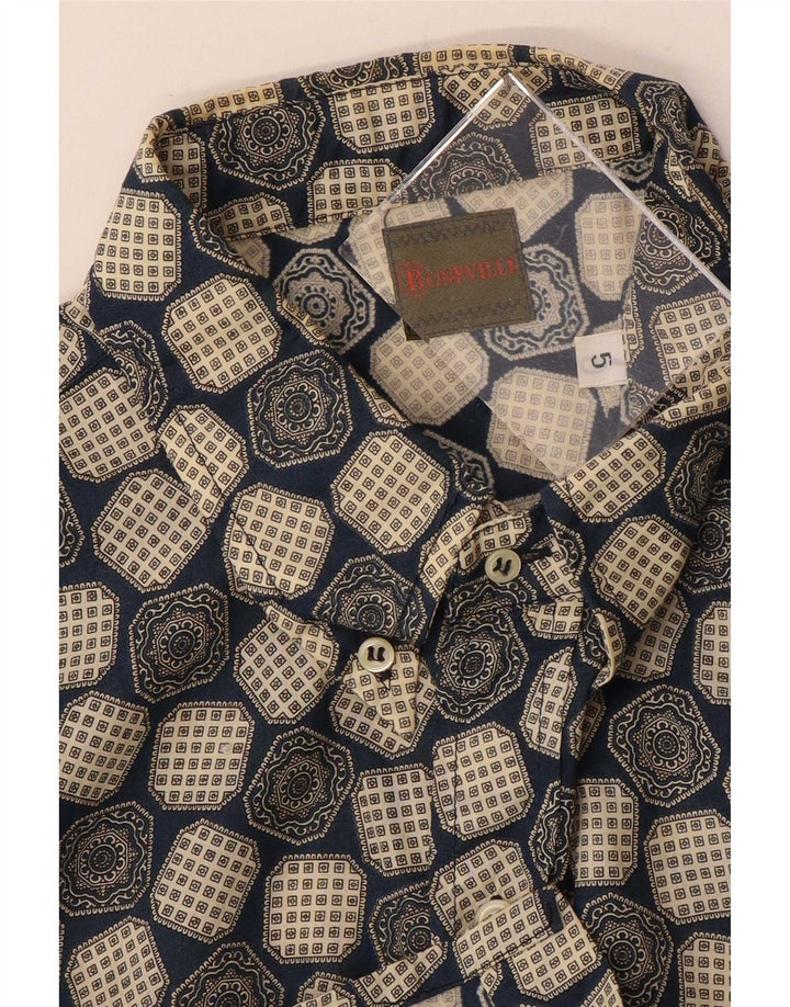 Camicia a maniche corte da uomo Boneville grande blu geometrica