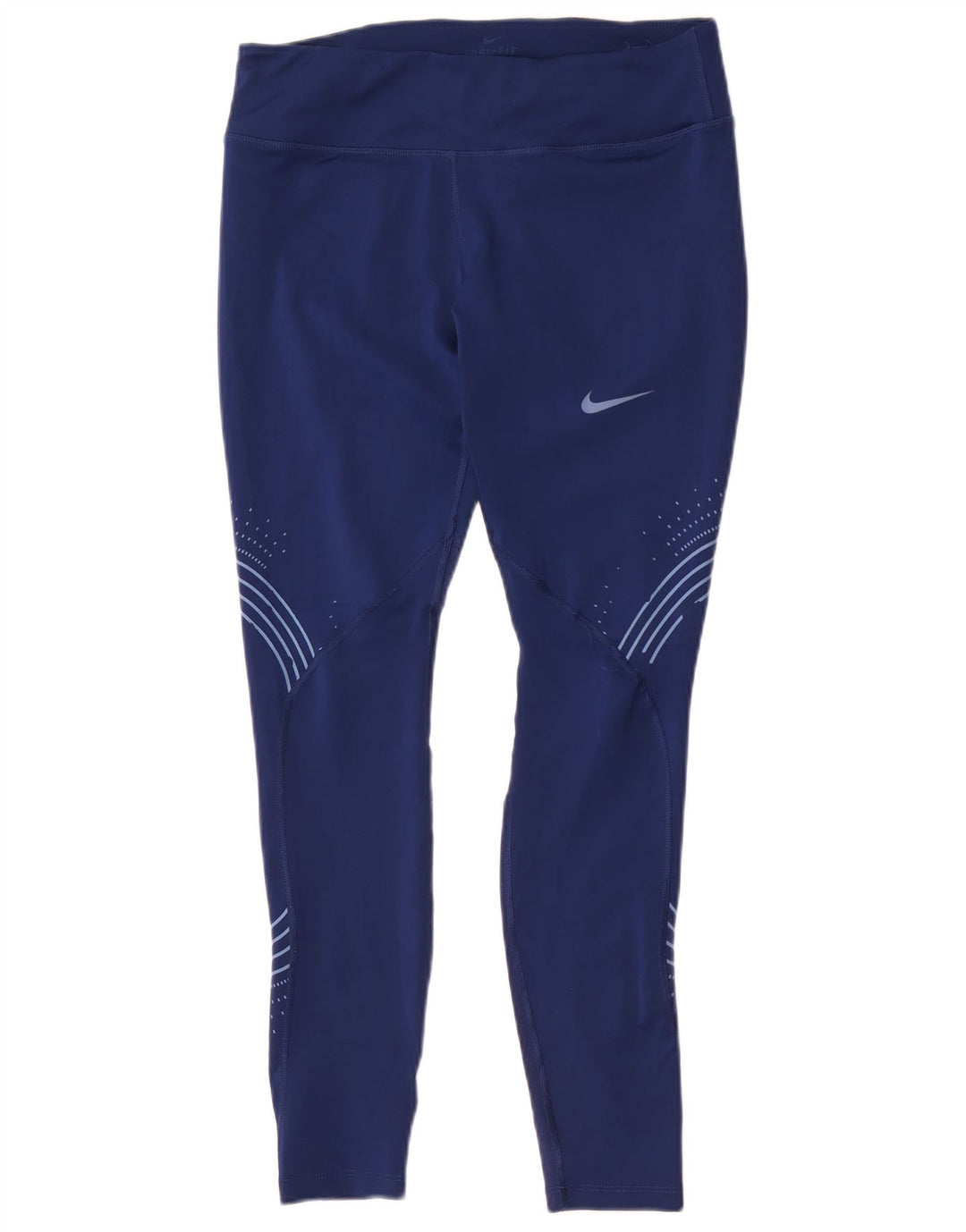 Leggings Nike Dri Fit da donna UK 14 Large in poliestere geometrico blu navy