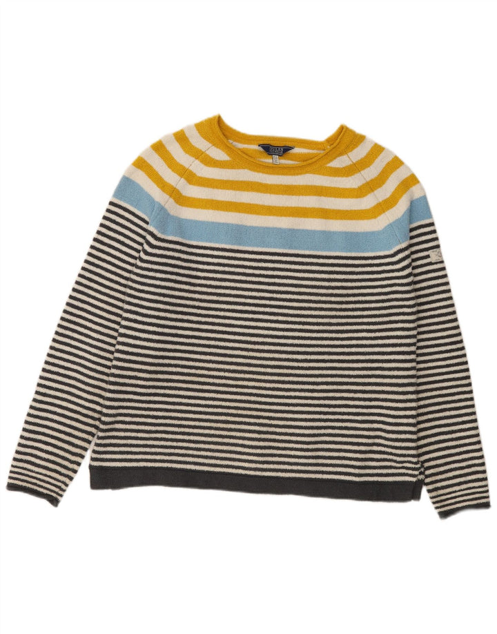 Joules Maglione da donna con scollo a barca Maglione UK 12 Medio a righe multicolore