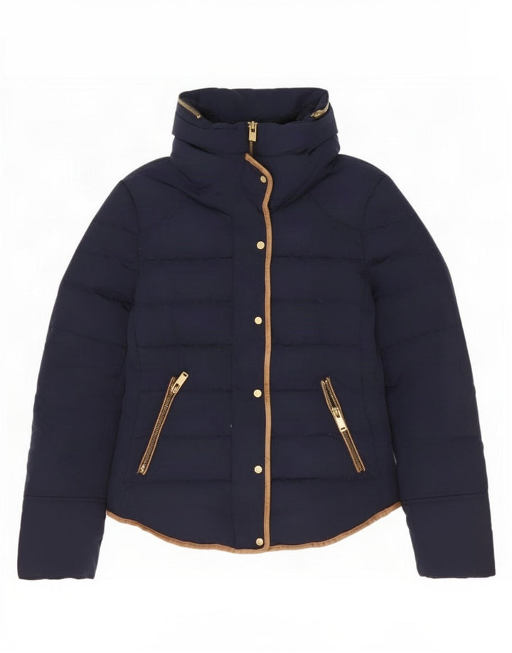 Giacca imbottita da donna Zara UK 12 media blu navy in poliestere