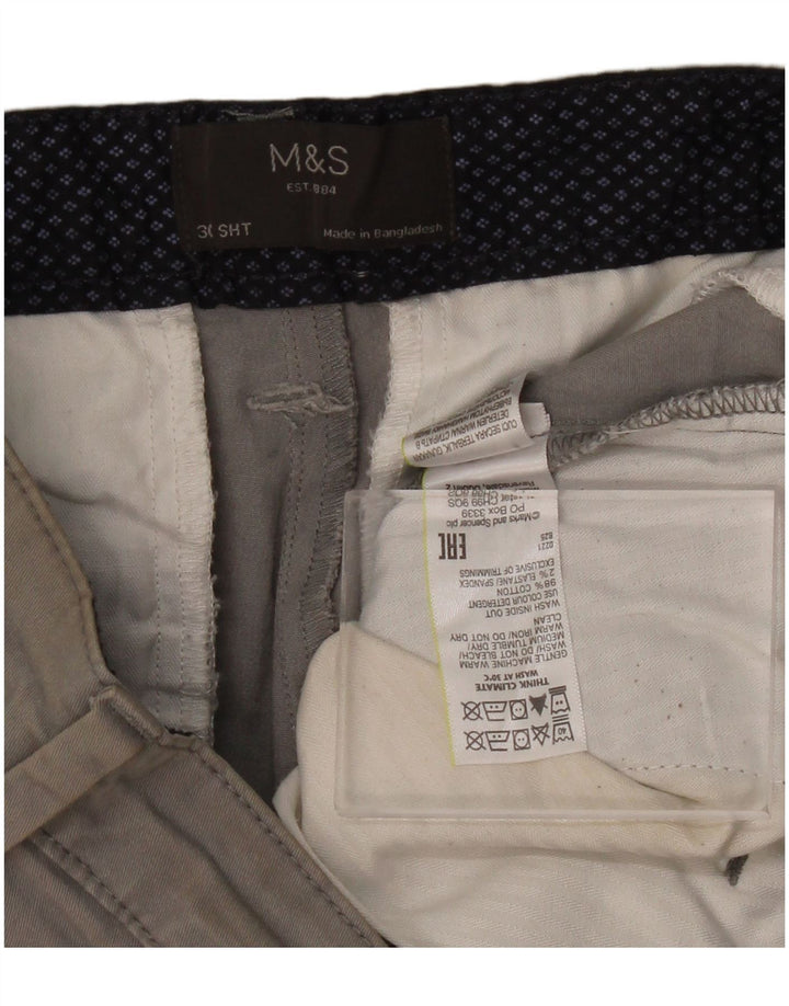 MARKS & SPENCER Mens Chino Shorts W30 Medium  Grey Cotton