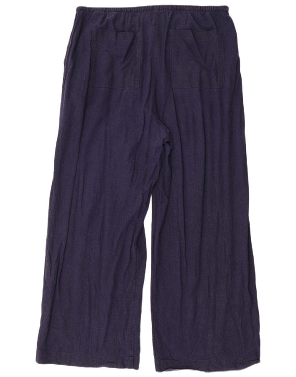 Pantaloni a vita alta da donna Marks & Spencer UK 18 XL W40 L29 Blu navy