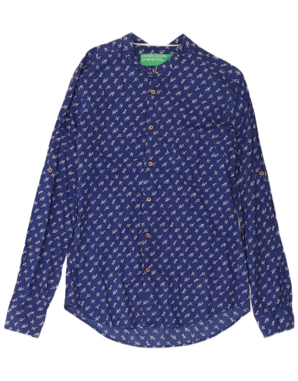 Camicia Benetton Uomo XS Blu Floreale