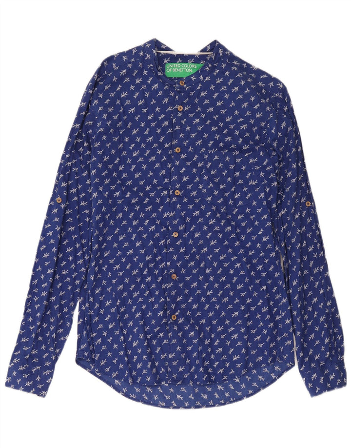 Camicia Benetton Uomo XS Blu Floreale