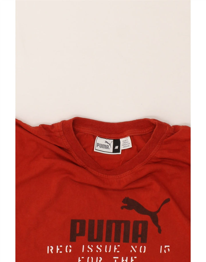 PUMA Mens Graphic T-Shirt Top Medium Red Cotton Vintage Puma and Second-Hand Puma from Messina Hembry 