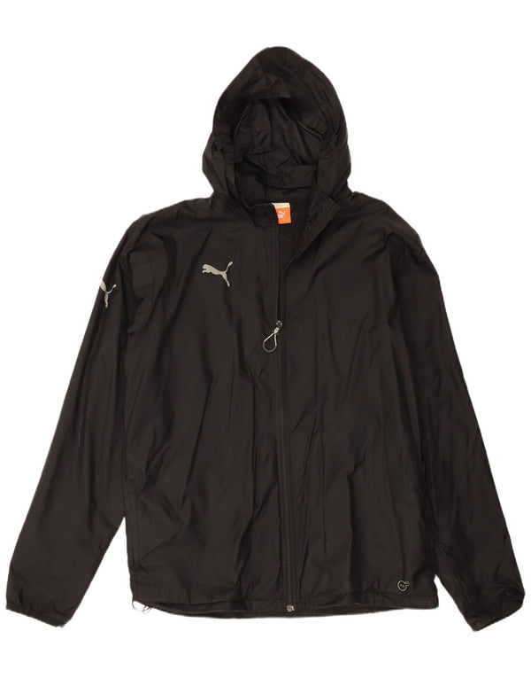 Giacca antipioggia da uomo Puma con cappuccio UK 40 Large Black Nylon