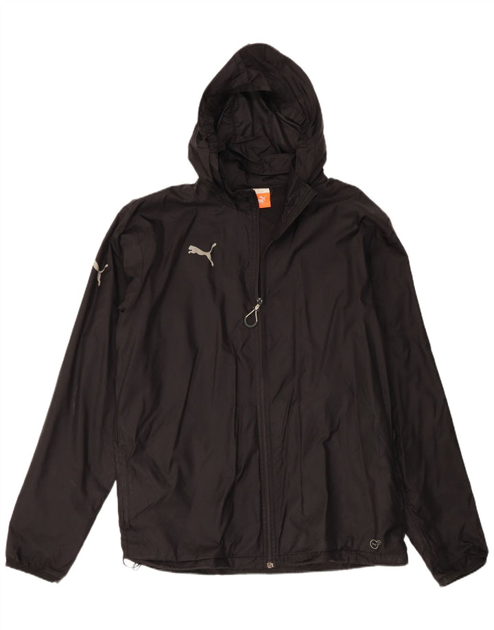 Giacca antipioggia da uomo Puma con cappuccio UK 40 Large Black Nylon