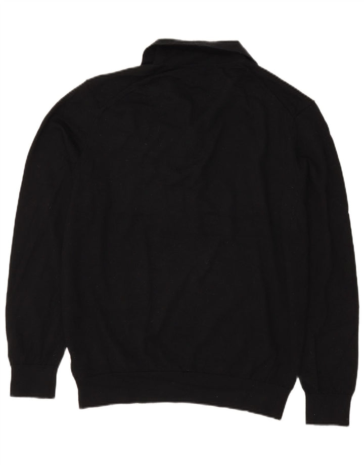 Marks & Spencer Maglione da uomo con collo a polo autografo grande nero