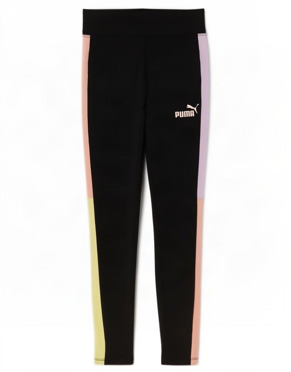Leggings Puma per ragazze 10-11 anni Large in poliestere color block nero