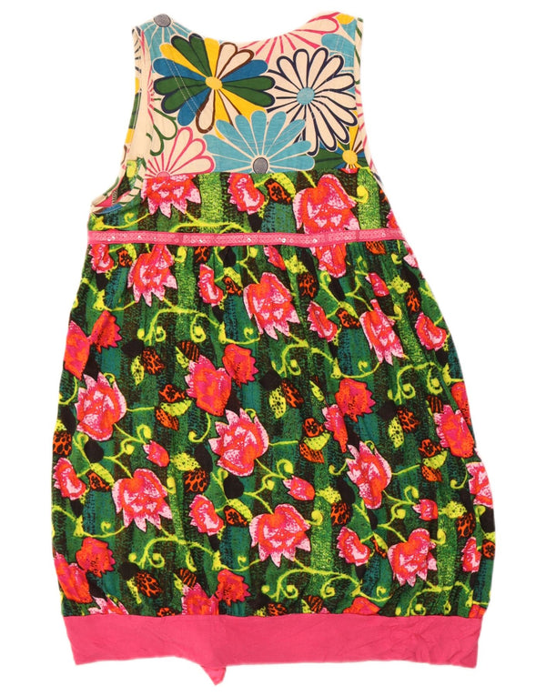 Desigual Abito a bolle senza maniche con grafica da donna UK 14 Grande rosa floreale