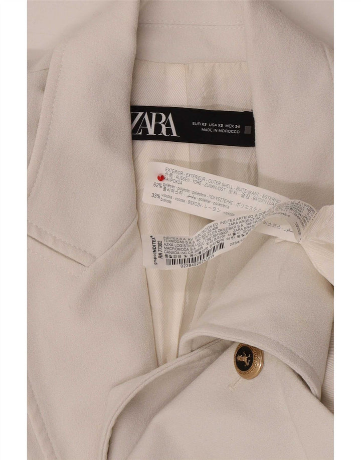 Giacca blazer doppiopetto da donna Zara UK 6 XS poliestere bianco