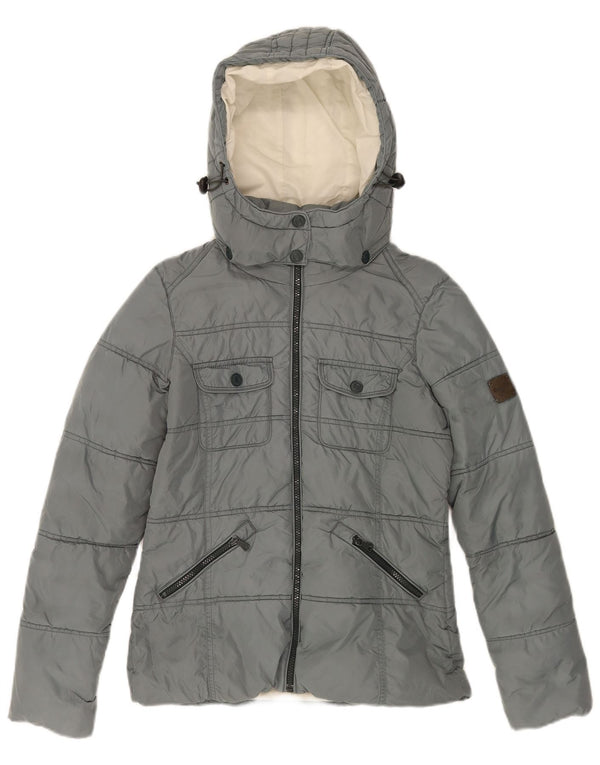 Giacca imbottita con cappuccio da donna Calvin Klein Jeans UK 6 XS Grigia