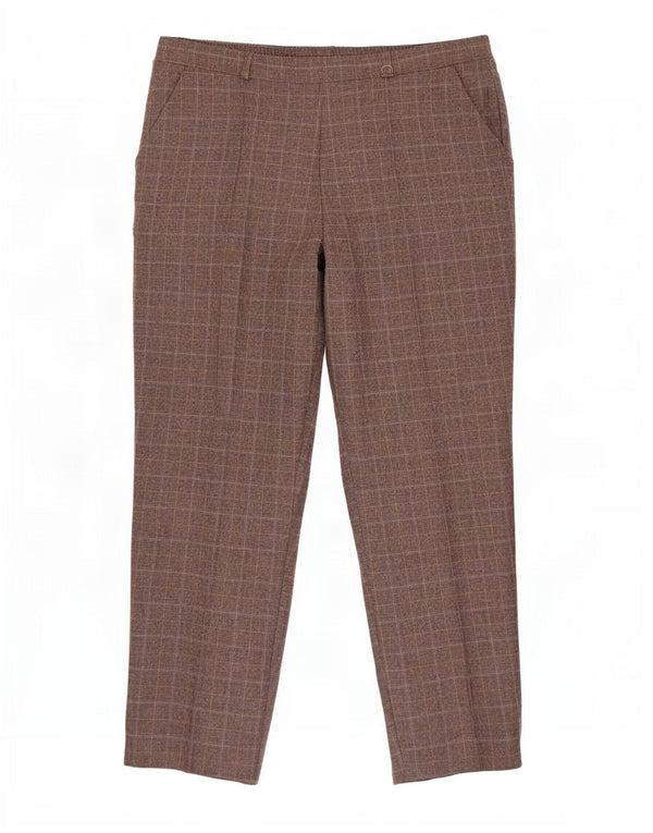 Pantaloni casual da donna Marks & Spencer UK 14 Large W34 L27 Marrone a quadri