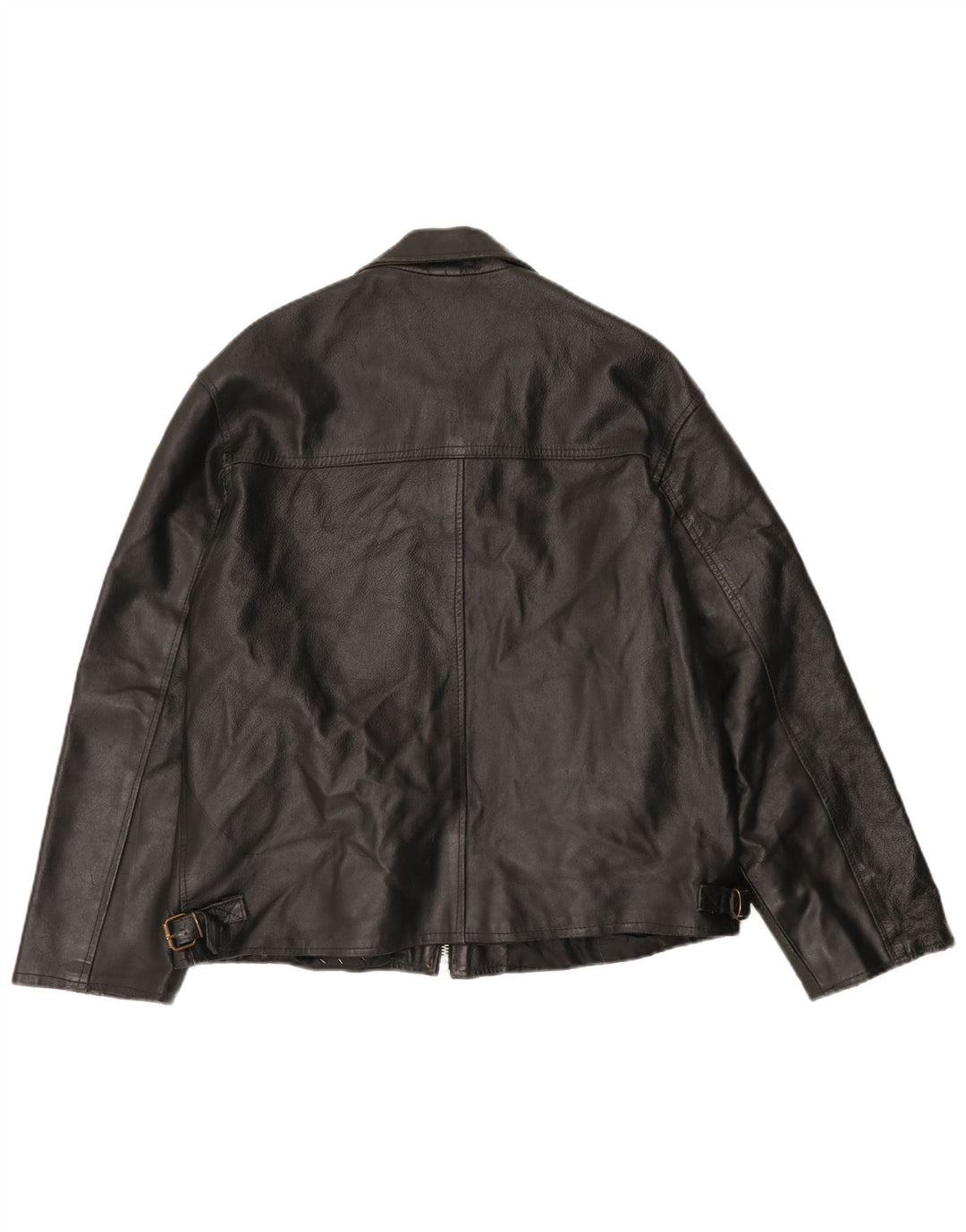 Giacca in pelle vintage da uomo UK 40 grande in pelle nera