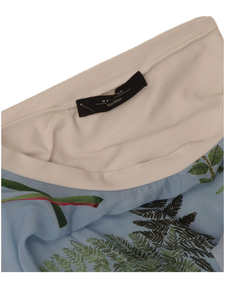 Max Mara T-shirt da weekend da donna Top UK 12 Blu medio floreale