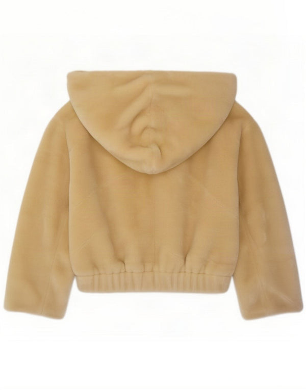 Anteprima Giacca da donna in pelliccia sintetica oversize con cappuccio UK 10 Small Bianco sporco