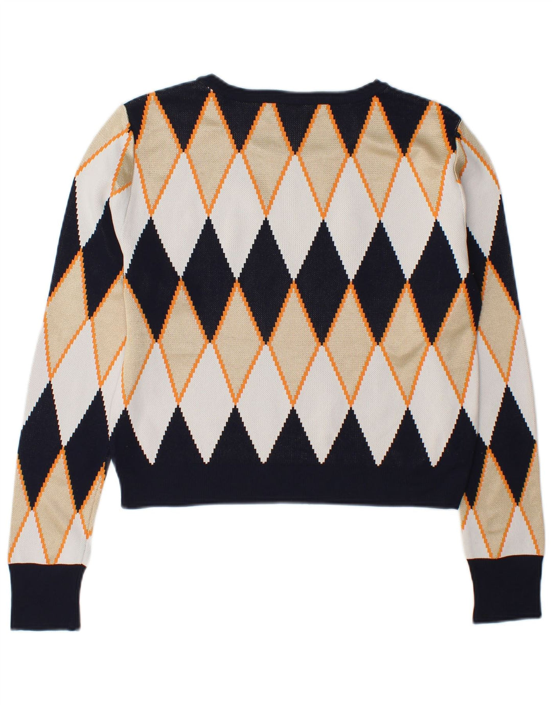 Maglione maglione con scollo a barca da donna Zara UK 14 medio multicolore