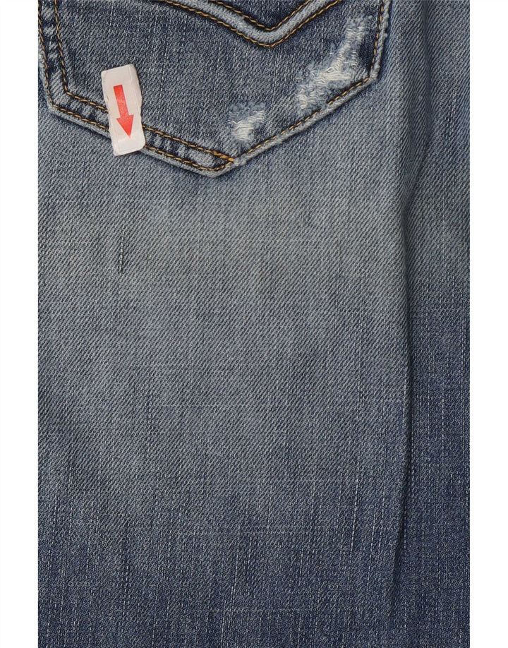 Jeans dritti effetto consumato da donna Gas W30 L30 cotone blu