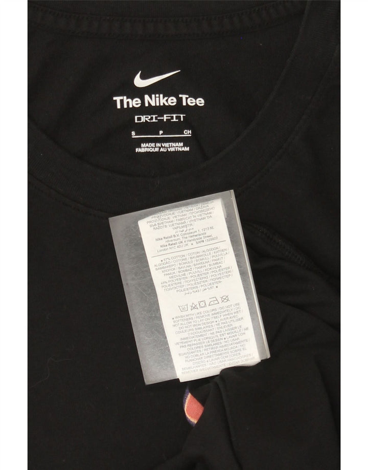 T-shirt grafica Nike Dri Fit da uomo, piccola, in cotone nero