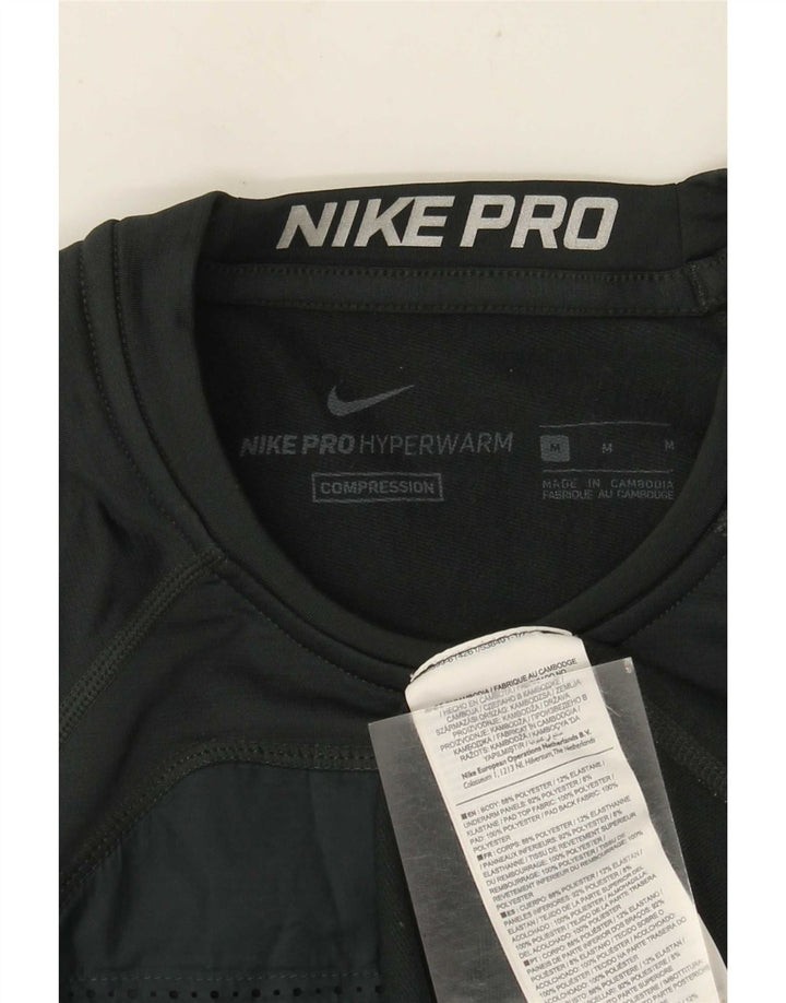 Nike Top grafico da uomo a maniche lunghe in poliestere color block verde medio