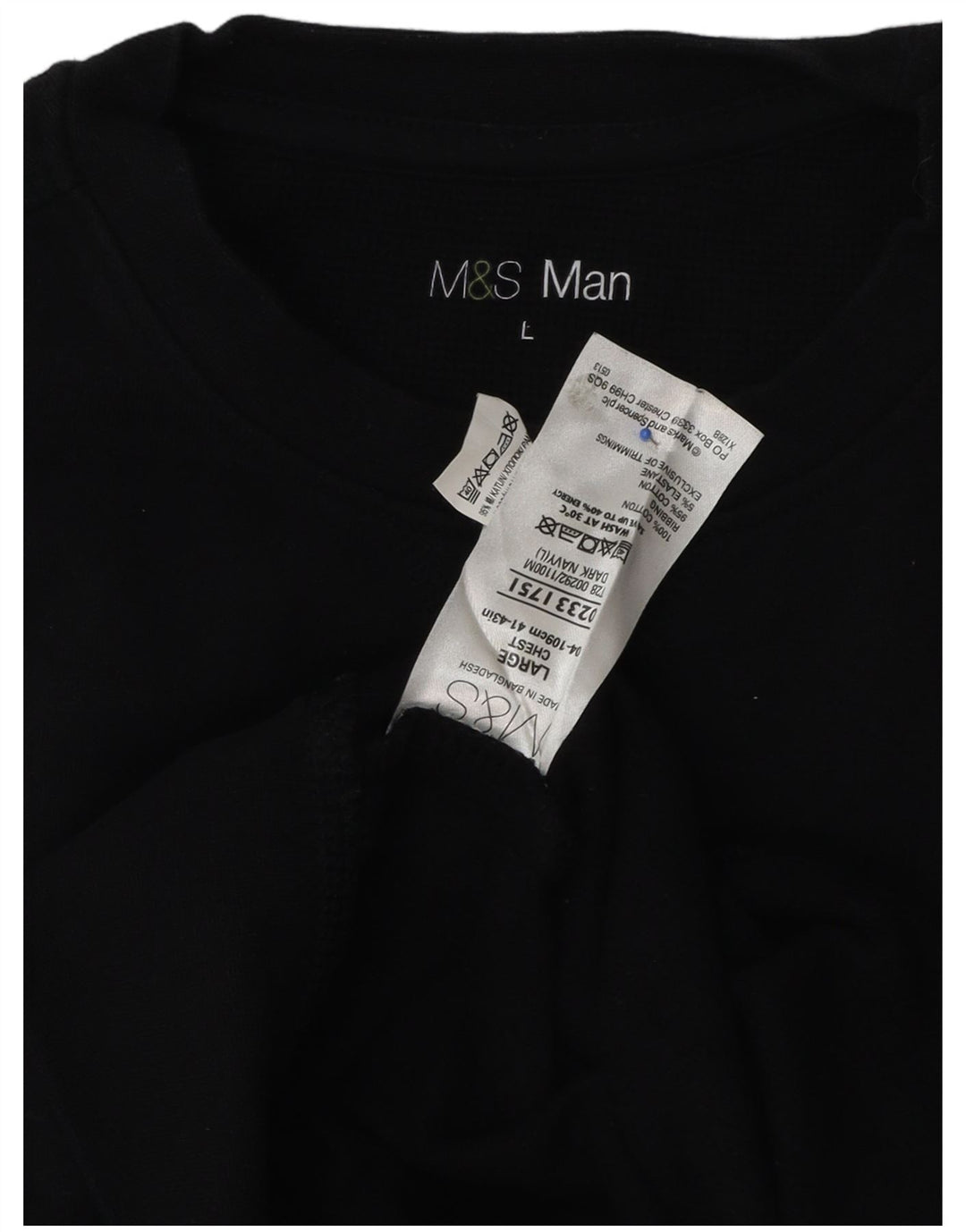 Felpa da uomo Marks & Spencer, grande, in cotone blu navy