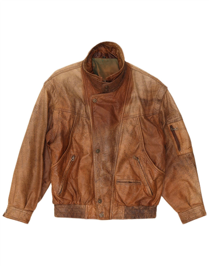 Giacca in pelle da uomo Trapper IT 46 piccola marrone
