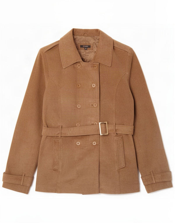 Peter Werth Giacca in pelle scamosciata da donna UK 18 XL Classica in pelle beige
