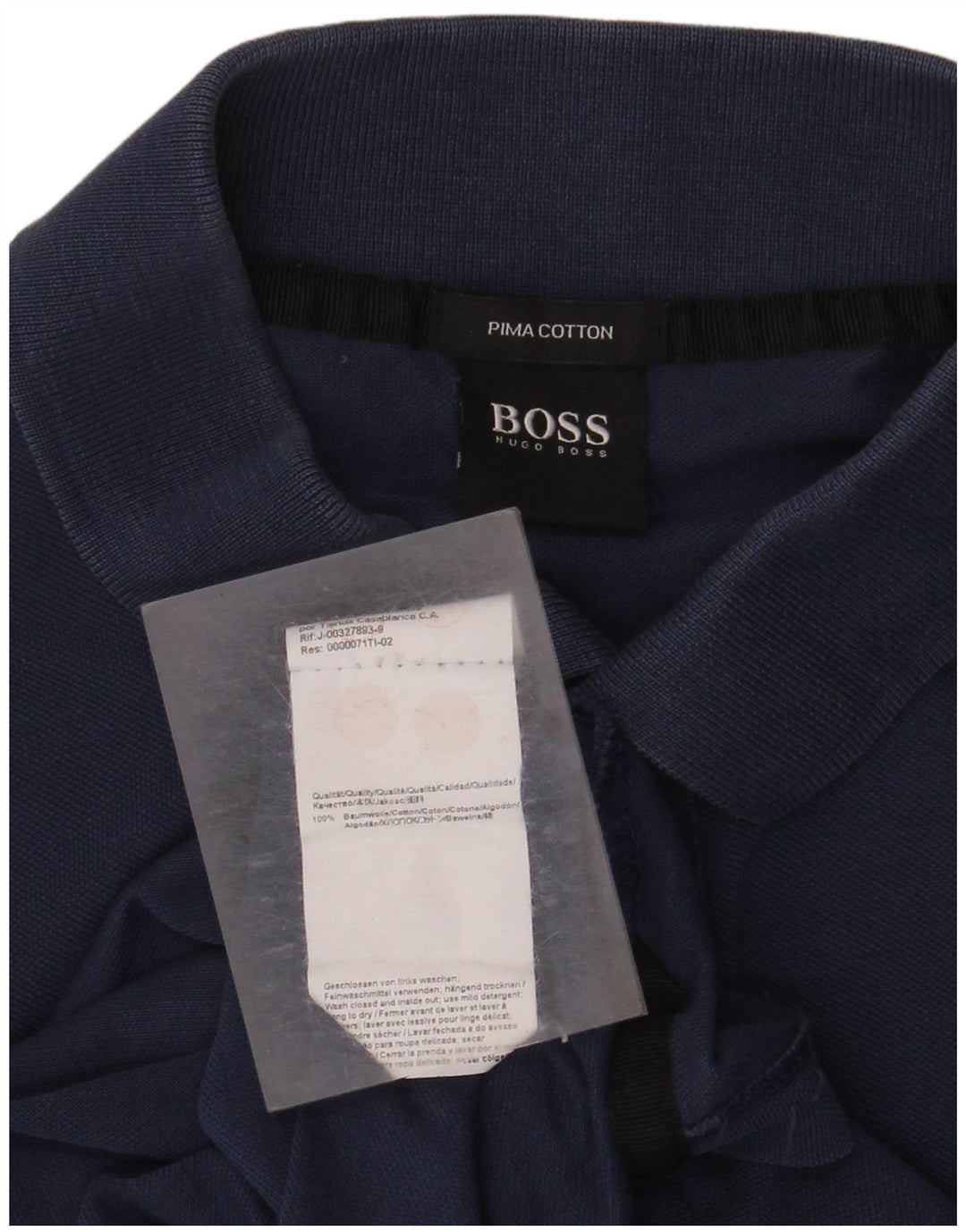 Polo da uomo Hugo Boss grande in cotone blu navy