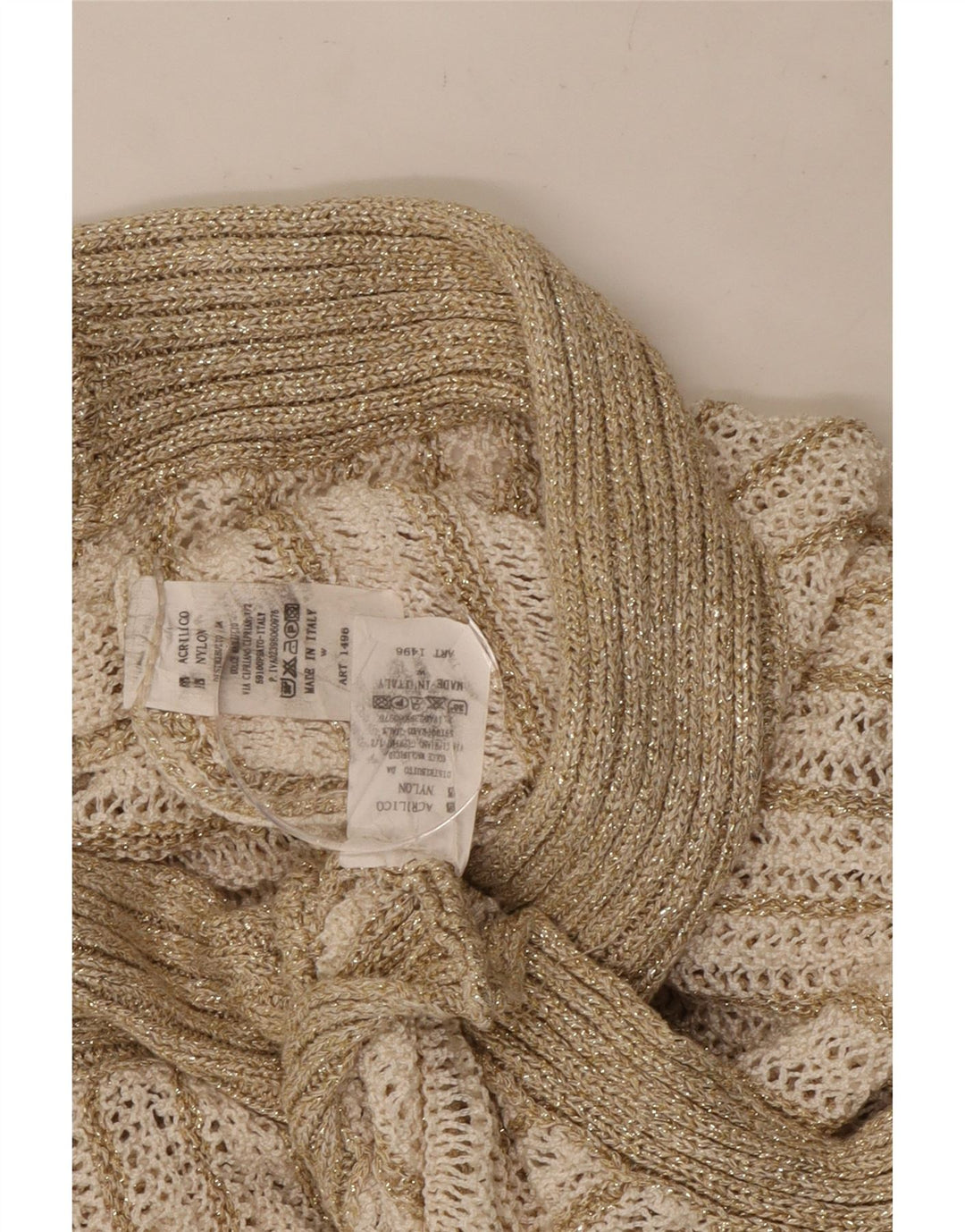 Set gonna vintage da donna in 2 pezzi UK 8 piccolo W26 acrilico a strisce beige