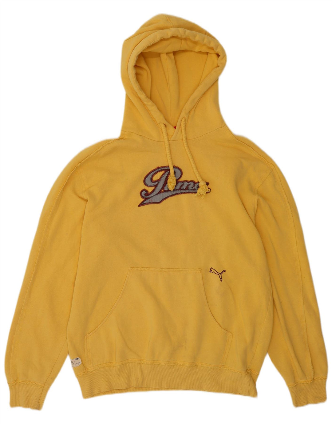 Felpa con cappuccio grafica da uomo Puma in cotone giallo medio