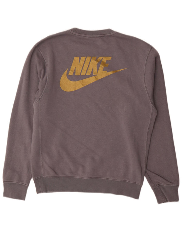 Felpa con grafica Swoosh da uomo NIKE XS in cotone grigio