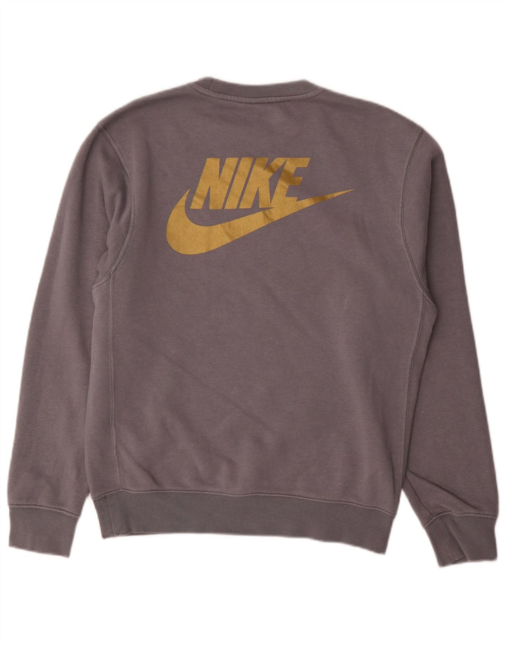Felpa con grafica Swoosh da uomo NIKE XS in cotone grigio