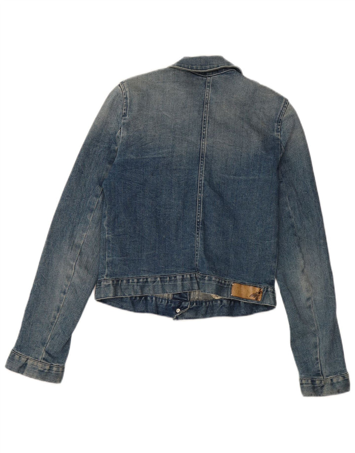 Giacca in denim vintage da donna corta IT 40 piccola in cotone blu