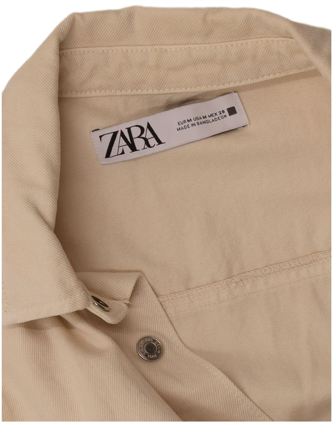 Tutina corta in denim da donna Zara UK 14 beige medio