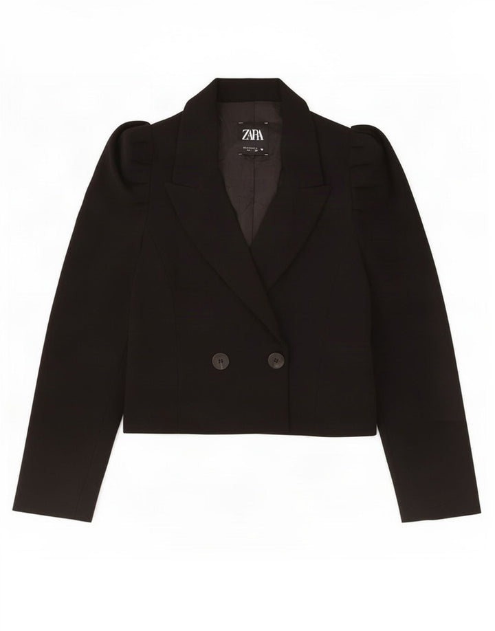Giacca Bolero doppiopetto da donna Zara UK 10 piccola poliestere nero
